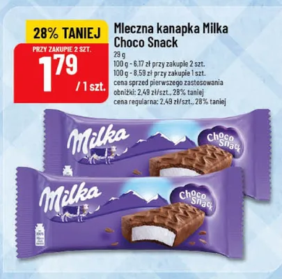 Mleczna kanapka Milka Choco Snack promocja w POLOmarket