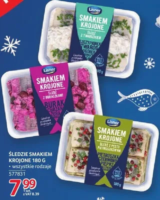 Śledź smakiem krojone 180g różne rodzaje promocja w Selgros