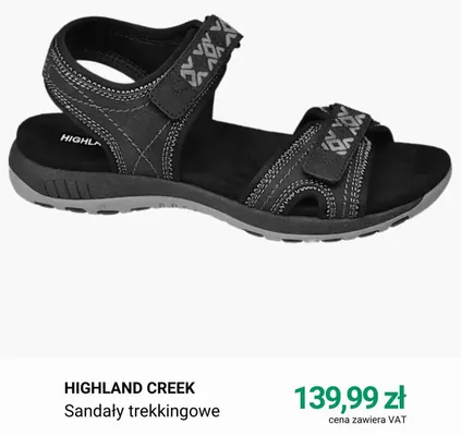 Sandały trekkingowe Highland Creek promocja w Deichmann