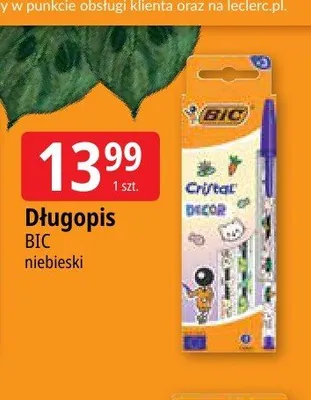 Długopis niebieski BIC promocja w Leclerc