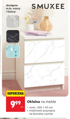 Okleina na meble 200x60 cm Smukee promocja w Biedronka