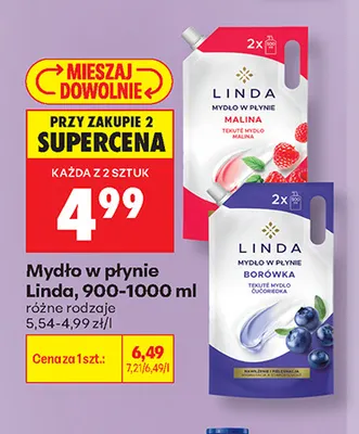 Mydło w płynie zapas Linda Borówka promocja w Biedronka