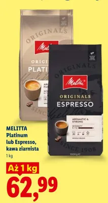 Kawa ziarnista Melitta Platinum lub Espresso promocja w Lidl