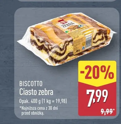 Ciasto zebra Biscotto promocja w Aldi