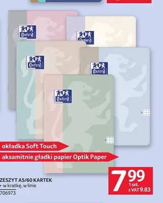 Zeszyt A5 60 kartek Oxford promocja w Selgros