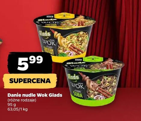 Danie nudle Wok (różne rodzaje) Glads promocja w Netto