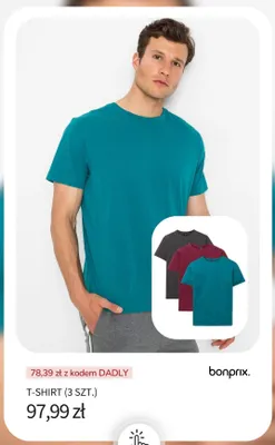 T-shirt bonprix 3-pak promocja w bonprix