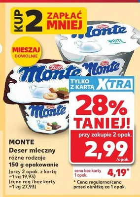 Deser mleczny Monte promocja w Kaufland