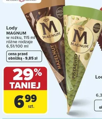 Lody Magnum w rożku Pistachio promocja w Carrefour