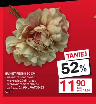 Bukiet peonii 30 cm promocja w Selgros