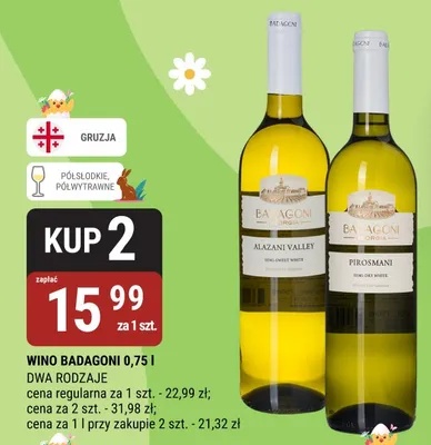 Wino Badagoni dwa rodzaje promocja w bi1