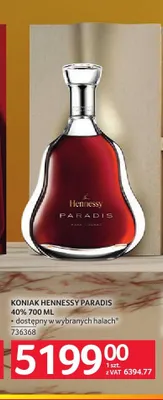 Koniak Hennessy Paradis promocja w Selgros