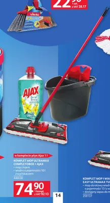 Zestaw mop Ultramax Completobox Vileda + płyn Ajax promocja w Selgros
