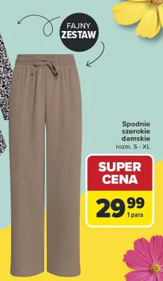 Spodnie szerokie damskie promocja w Carrefour
