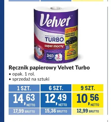 Ręcznik papierowy Velvet Turbo promocja w Makro