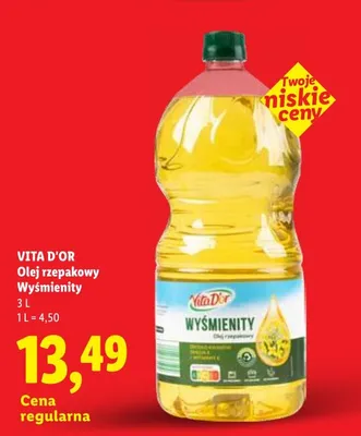 Olej rzepakowy Wyśmienity Vita D'or promocja w Lidl