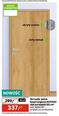 Skrzydło pełne bezprzylgowe INVERSO dąb europejski 80cm promocja w Leroy Merlin
