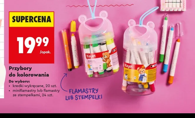 Kredki wykręcane Kayet promocja w Biedronka