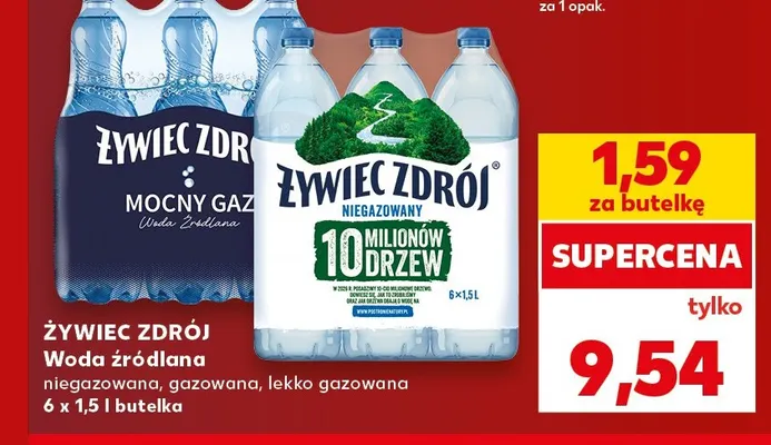 Woda źródlana niegazowana Żywiec Zdrój 6-pak 1,5 l promocja w Kaufland