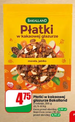 Płatki w kakaowej glazurze Bakalland promocja w Dino