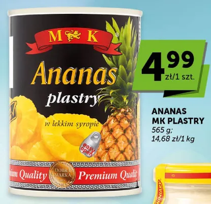 Ananas plastry w lekkim syropie MK Premium Quality promocja w Groszek