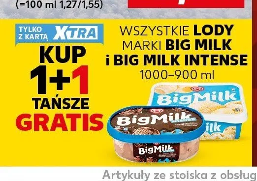 Lody Big Milk i Big Milk Intense promocja w Kaufland