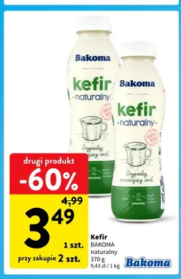 Kefir naturalny Bakoma promocja w Intermarche