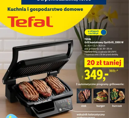 Grill kontaktowy OptiGrill, 2000 W promocja w Lidl