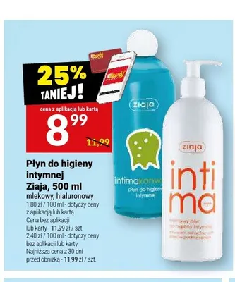 Płyn do higieny intymnej Ziaja mlekowy promocja w Twój Market