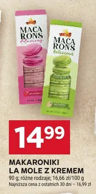Makaroniki La Mole z kremem strawberry promocja w Stokrotka