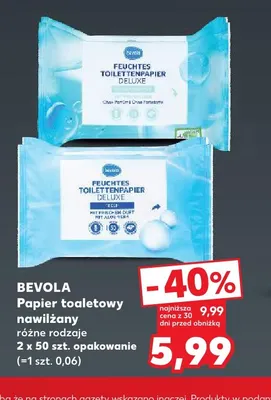 Papier toaletowy nawilżany 2-pak Bevola promocja w Kaufland