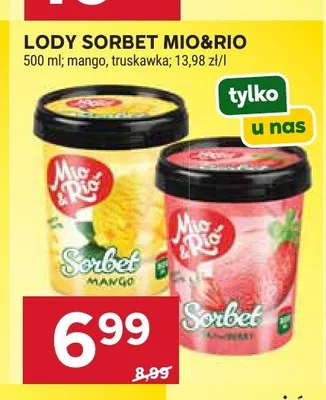 Lody sorbet Mio&Rio mango promocja w Stokrotka