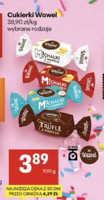 Cukierki Michałki Białe Wawel promocja w Delikatesy Centrum