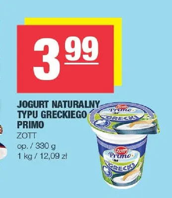 Jogurt naturalny typu greckiego Primo Zott promocja w SPAR