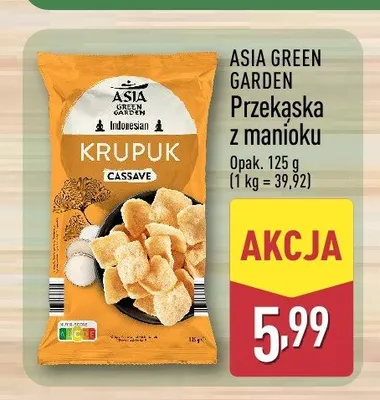 Przekąska z manioku Asia Green Garden Krupuk Cassave promocja w Aldi