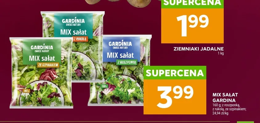 Mix sałat ze szpinakiem Gardinia promocja w Stokrotka
