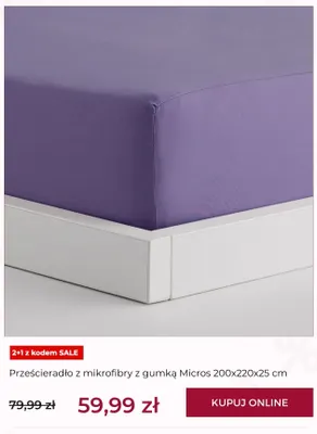 Prześcieradło z mikrofibry z gumką home & you Micros 200x220x25 cm promocja w home&you