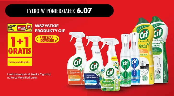 Mleczko do czyszczenia Cif Cream Lemon promocja w Biedronka