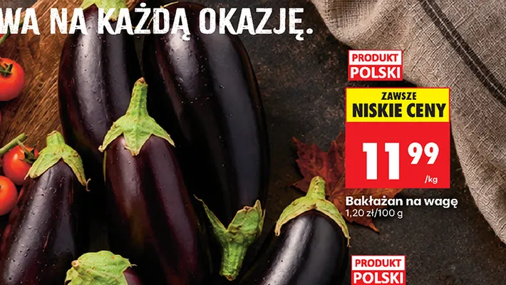 Bakłażan na wagę promocja w Biedronka