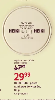 Pasta glinkowa do włosów HEIKI HEIKI promocja w Rossmann
