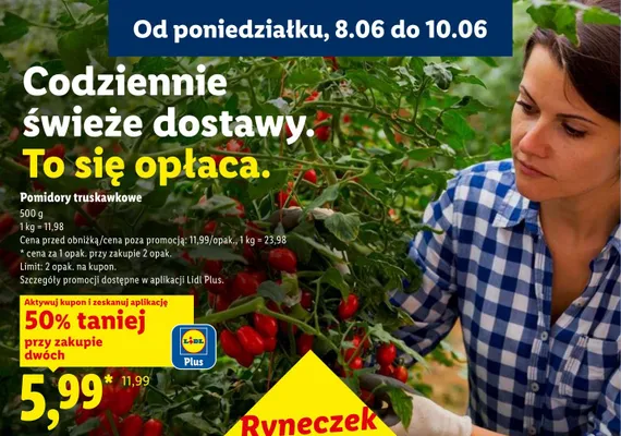 Pomidory truskawkowe promocja w Lidl