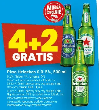 Piwo Heineken 0.0-5% promocja w Twój Market