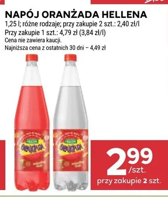Napój Oranżada Hellena czerwona promocja w Stokrotka