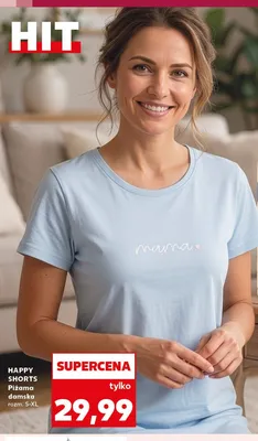 Piżama damska HAPPY SHORTS rozm. S-XL promocja w Kaufland