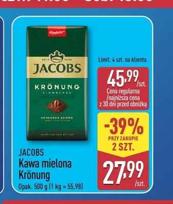 Kawa mielona Jacobs Krönung promocja w Aldi