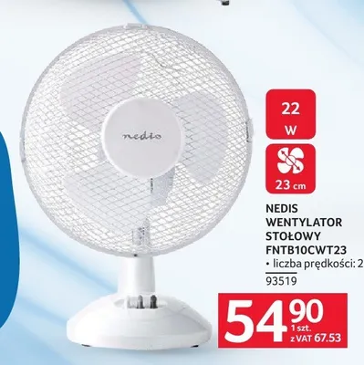 Wentylator stołowy NEDIS FNTB10CWT23 promocja w Selgros