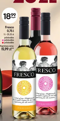 Wino różowe Fresco półsłodkie promocja w Żabka
