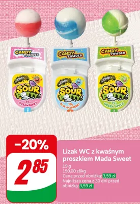 Lizak WC z kwaśnym proszkiem Mada Sweet promocja w Dino