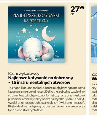 Płyta CD Różni wykonawcy Najlepsze kołysanki na dobre sny - 15 instrumentalnych utworów promocja w Empik