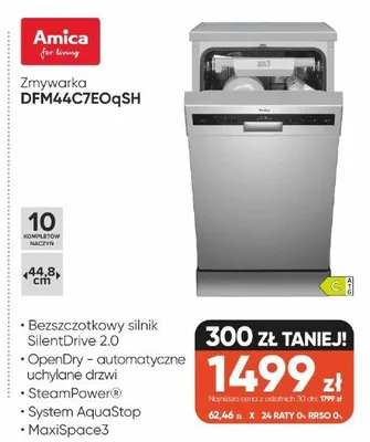 Zmywarka Amica DFM44C7EOqSH promocja w Max Elektro
